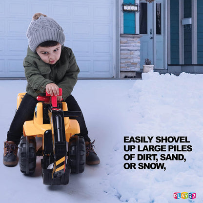 Play22 Toy Tractors for Kids Ride On Excavator - Sounds, Helmet & Rocks