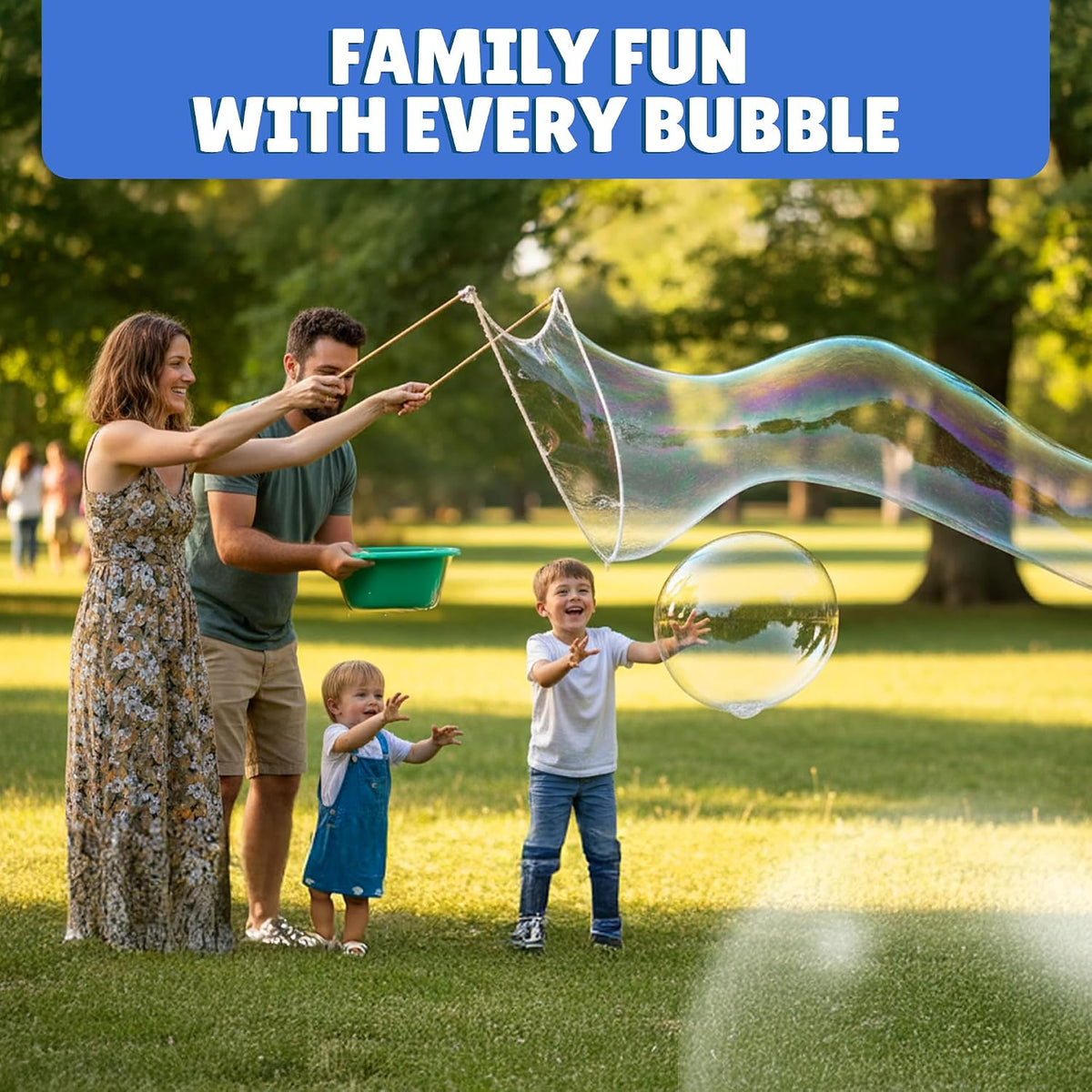 Giant Bubble Solution - Bubble Wands, Bubbles for Kids, Kids Bubbles Mix Powder Makes 896 OZ (7 Gallons) - The Original Solution Mix | 100% Kid Safe