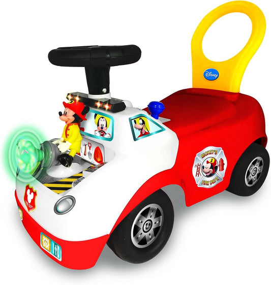 Kiddieland Disney Mickey Mouse Activity Fire Truck Ride-On, Push Car