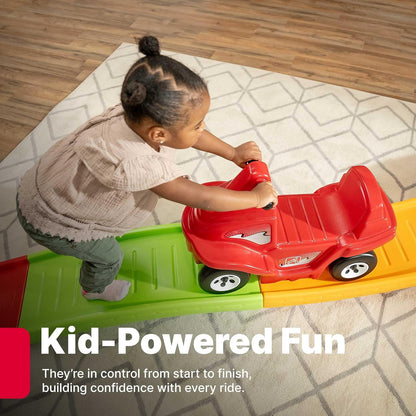 Step2 Up & Down Roller Coaster Kids Ride On Toy, Push Car, Indoor/Outdoor Playset, Made of Durable Plastic, Max Weight 50 lbs., for Toddlers 2-5 Years Old, Multicolor