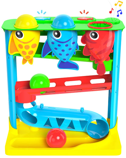Move2Play, Feed The Fish | 30+ Fin-Tastic Songs & Phrases | Baby & Toddler Musical Toy | First Birthday Present for 1+ Year Old | Ages 6-24 Months | Boy & Girl Ball Drop Toy