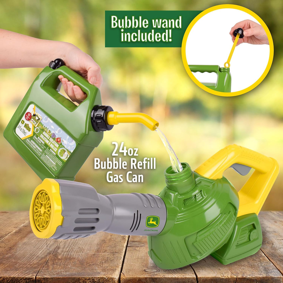 John Deere Bubble Leaf Blower - 24 oz Refill, Bubble Machine - Ages 3+