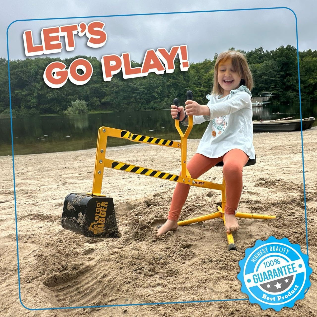 stargo - Steel Kids Excavator Ride on Toy Sand Digger for Kids rotates 360