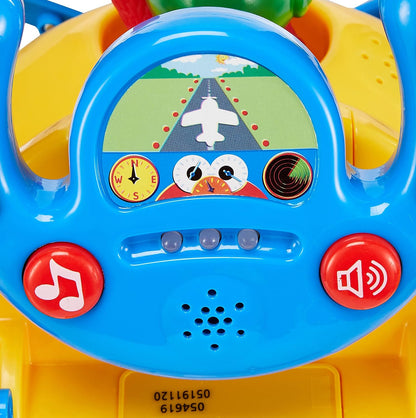 Kiddieland Sesame Street Elmo's Activity Plane Ride-On, Lights & Sounds
