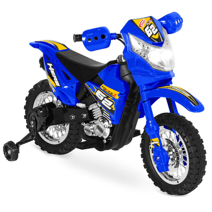 Best Choice Products Kids 6V Ride On Motorcycle w/Treaded Tires, Working Headlights, 2mph Top Speed, Training Wheels, Realistic Sounds, Music, Battery Charger - Orange