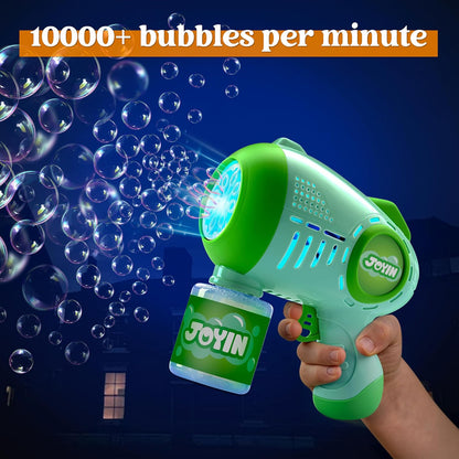 JOYIN 2 Kids Bubble Guns with 4 Bottles Solution, Automatic Bubble Machine Gun with 8 Holes for Kids, Adults, Summer Toys, Easter Basket Stuffers, Birthday Gift, Party Favors