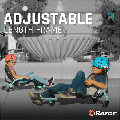 Crazy Cart Shuffle Go Kart | Manual Drift Cart (Black/Teal)