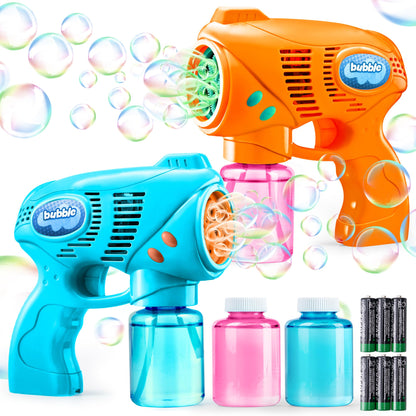 JOYIN 2 Kids Bubble Gun with 2 Bottles Refill Solution, Bubble Machine Gun for Toddlers Kids 4-8, Party Favors, Summer Toy, Outdoors, Easter, Birthday Gift
