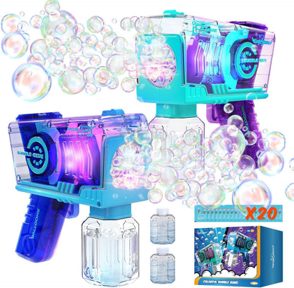 EagleStone 2 PCS Bubble Guns for Toddlers 2 Bubble Solution, 20 Concentrate
