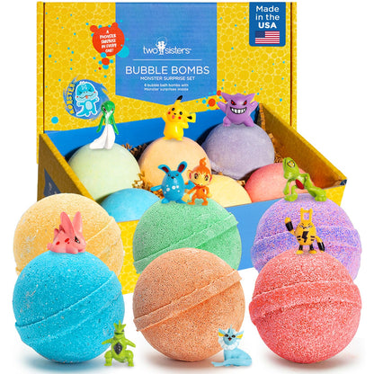 TNT Creeper Bath Bombs for Kids with Surprise Toys Inside, 6 Pack