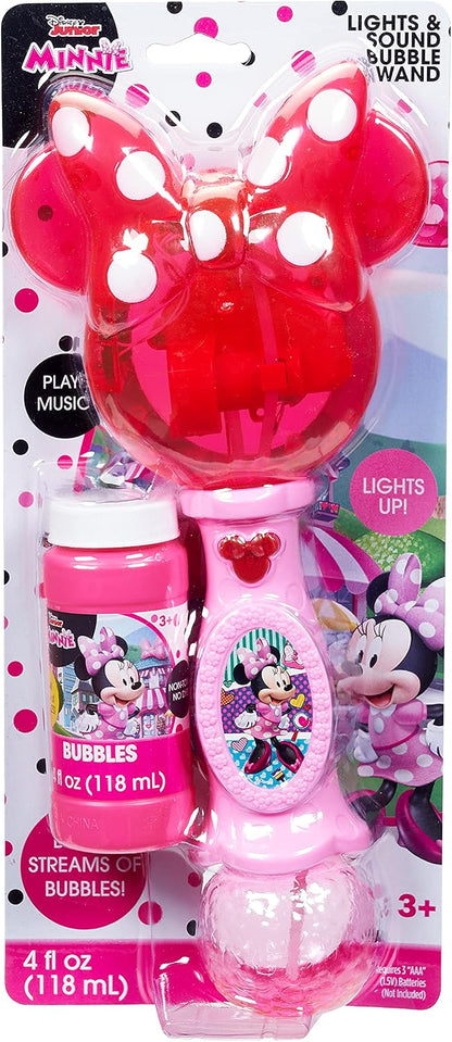 Little Kids Disney Minnie Mouse Light and Sound Musical Bubble Wand, Includes Bubble Solution, Multi (2051)