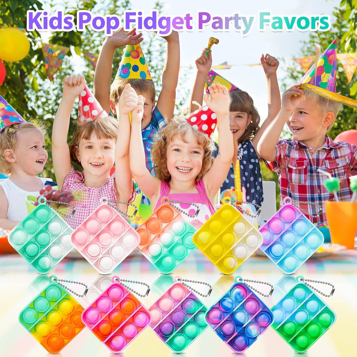 Pop Fidget Toys Bulk Its Party Favors for Kids 30 Pack Mini Pop Keychain It