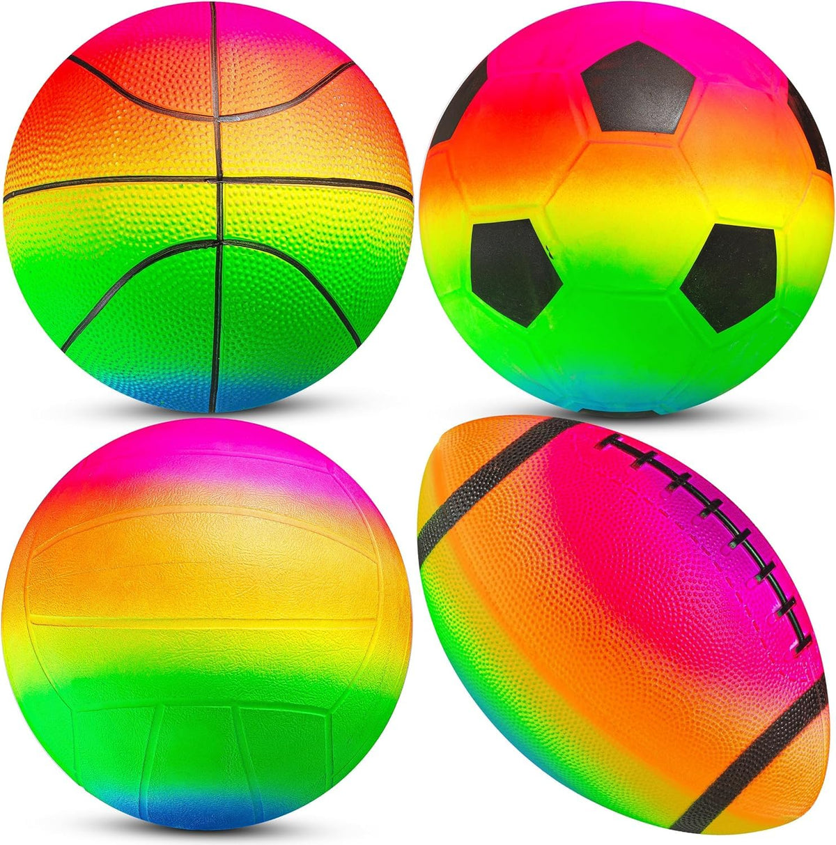 PlayBolt Sports Balls for Kids & Toddlers Toys - (Pack of 4) 5-inch