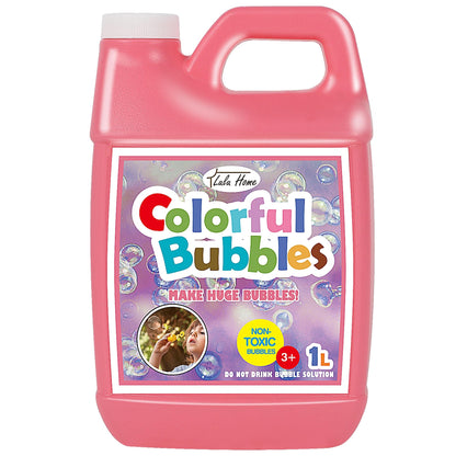 Lulu Home 33.8 OZ/1 L Concentrated Bubble Solution, Refill for Bubble Machines, Giant Wands, and Blowers - Up to 2.5 Gallons for Kids' Birthday Parties