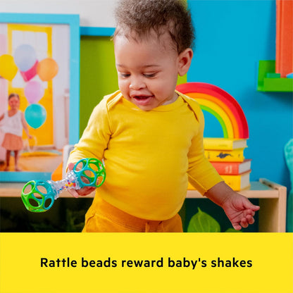 Bright Starts Easy-Grasp Oball Bundle Gift Set - Grasp The Day, Ball and Rattle Toys 2-Pack, BPA Free, Unisex, Newborn+