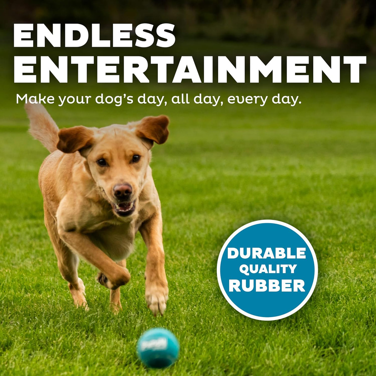 Outward Hound Squeaker Ballz Tennis Ball Dog Toy, Medium, 2.5", 4‑Pack