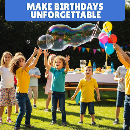 Giant Bubble Solution - Bubble Wands, Bubbles for Kids, Kids Bubbles Mix Powder Makes 896 OZ (7 Gallons) - The Original Solution Mix | 100% Kid Safe