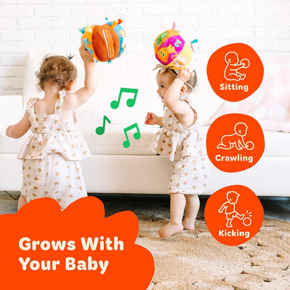 Move2Play, Interactive Baby Ball with 30+ Sounds & Songs | Toys for 1 Year Old Boys & Girls | Baby Toys 6-12+ Months | Musical Crawling Ball for Toddlers 1-3 | 1st Birthday Gift