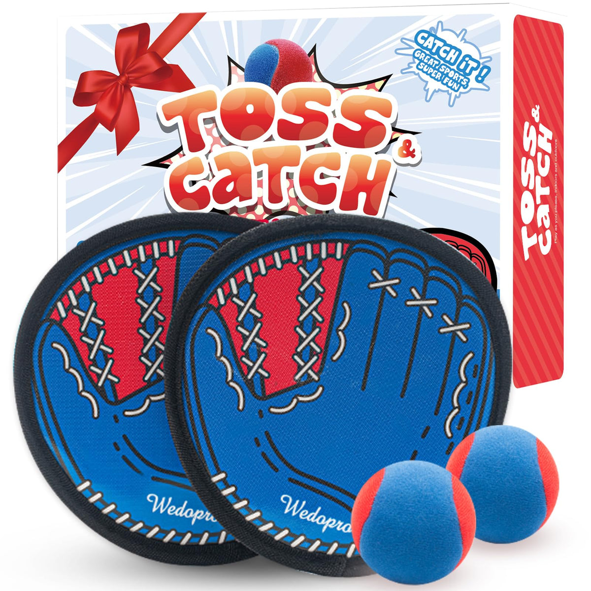 Toss and Catch Ball Game, Kids Toddler Baseball Glove & Catch Ball Toys, Outdoor Games for Family, Toys for Beach Yard Pool Outside, Birthday Easter Gift for Ages 3 4 5 6 7 8-12 Year Old Boys Girls
