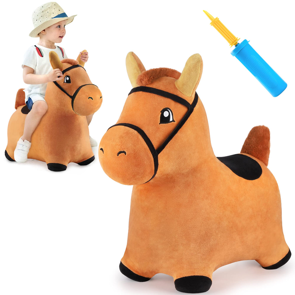 Bouncy Pals Toddler Dinosaur Hopper Toy, Kids Outdoor Ride on Bounce Animal