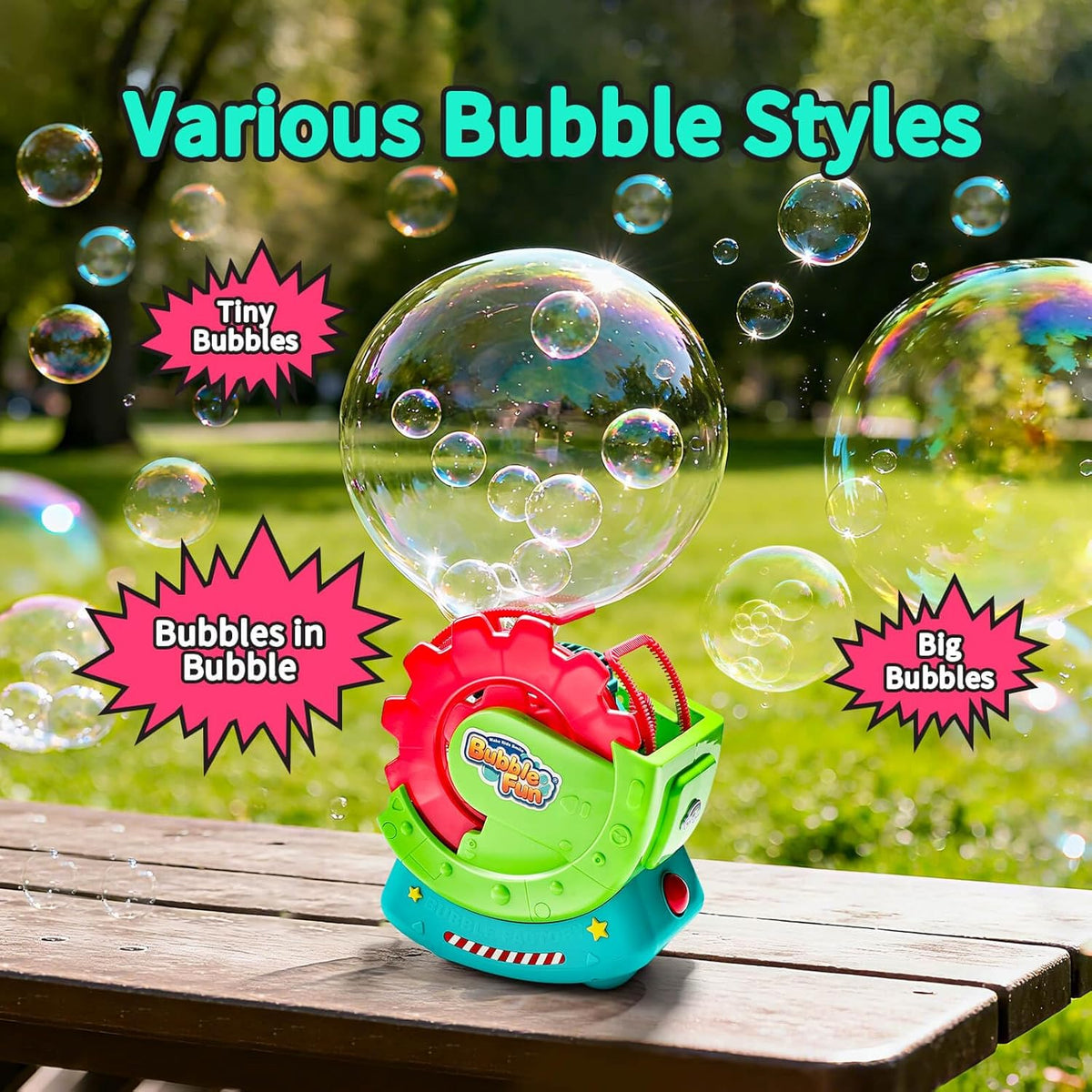 Bubble Machine for Toddlers Kids & Pets with 8oz Safe Solution