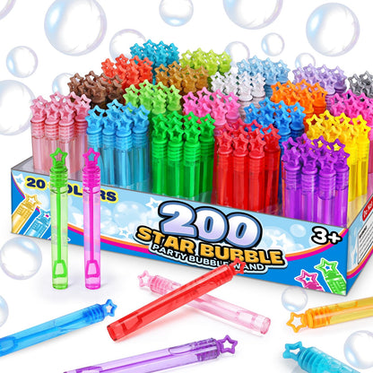 32 Pcs 8 Colors Neon Mini Star Bubble Wand, Party Favors for Kids