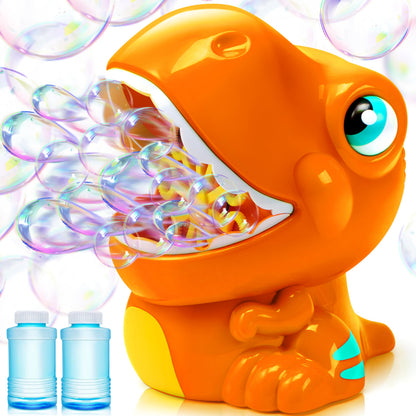 JOYIN Dinosaur Bubble Machine, Bubble Machine Gun Blower with Solutions for Kids, Summer Outdoor Indoor Toy, Dinosaur Party Favor, Kids Birthday Gift (Green)