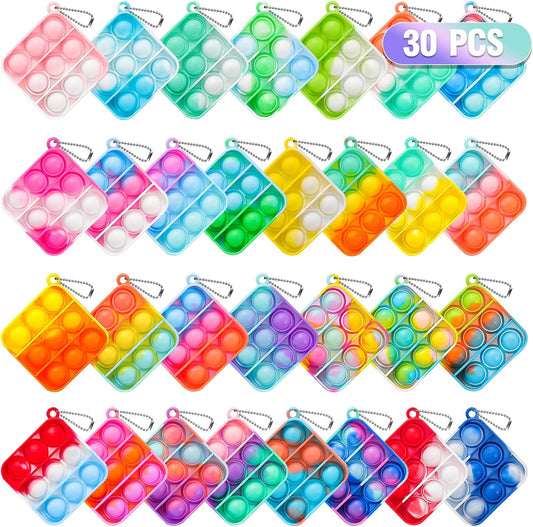 Pop Fidget Toys Bulk Its Party Favors for Kids 30 Pack Mini Pop Keychain It
