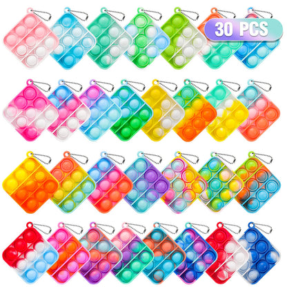 Pop Fidget Toys Bulk Its Party Favors for Kids 30 Pack Mini Pop Keychain It