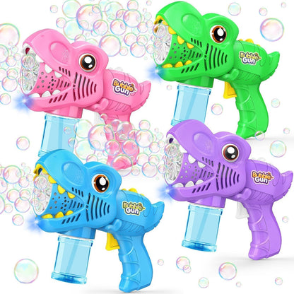 Yunaking Kids Bubble Gun 2 Pack, Dino Bubble Machine for Boy Girl Toys Gift