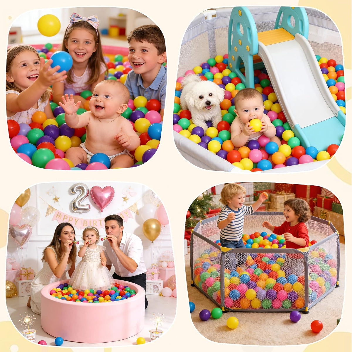 Hovenlay Ball Pit Balls, Plastic Toy Balls for Babies, Toddlers and Kids