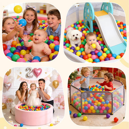 Hovenlay Ball Pit Balls, Plastic Toy Balls for Babies, Toddlers and Kids