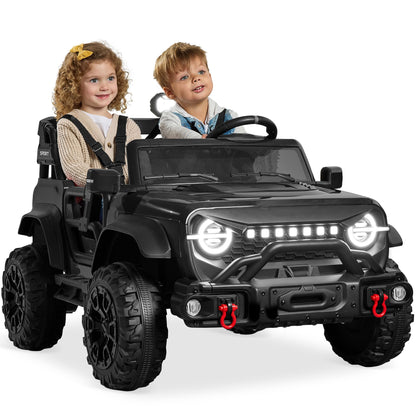 Best Choice Products 12V Kids Electric Vehicle Toy Ride On Car with Parent Remote Control for Toddlers, Seat Harness, 61 lbs Weight Capacity, Locking Doors, Spring Suspension, Bluetooth - Black