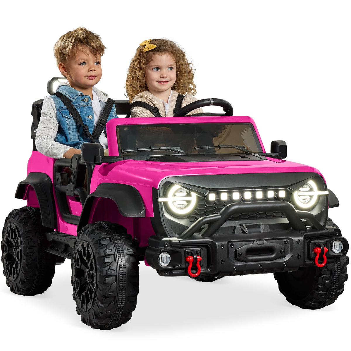 Best Choice Products 12V Kids Electric Vehicle Toy Ride On Car with Parent Remote Control for Toddlers, Seat Harness, 61 lbs Weight Capacity, Locking Doors, Spring Suspension, Bluetooth - Black