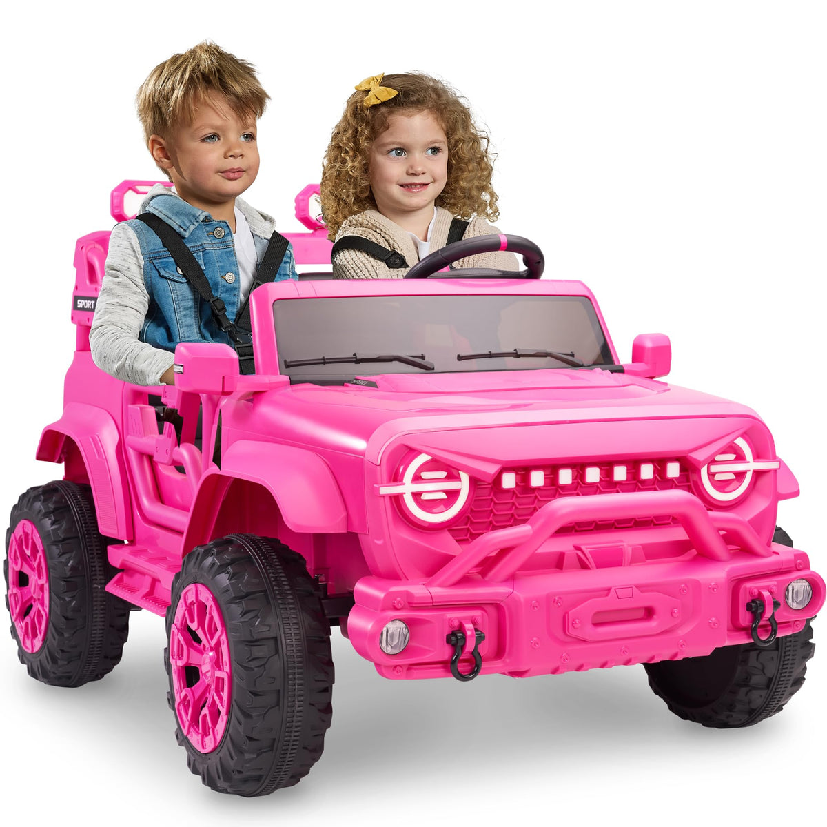 Best Choice Products 12V Kids Electric Vehicle Toy Ride On Car with Parent Remote Control for Toddlers, Seat Harness, 61 lbs Weight Capacity, Locking Doors, Spring Suspension, Bluetooth - Red