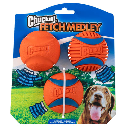 Chuckit! Ultra and Rugged Dog Balls, High-Bounce Fetch, Medium, Set of 3