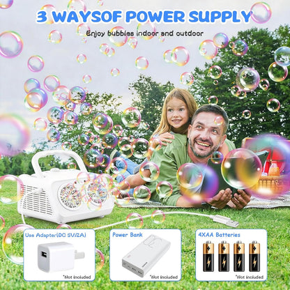 SHCKE Automatic Bubble Machine with 2 Fans,20000+ Bubbles/Min