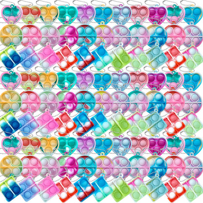 ONKULL Pop Fidget Keychain 30 Pack ,Mini Fidget Toys Bulk ,Sensory Toys for Kids ,Party Favors for Kids 4-8,8-12 Year ,Back to School Gifts for Classroom ,Halloween Birthday Goodie Bags Stuffers