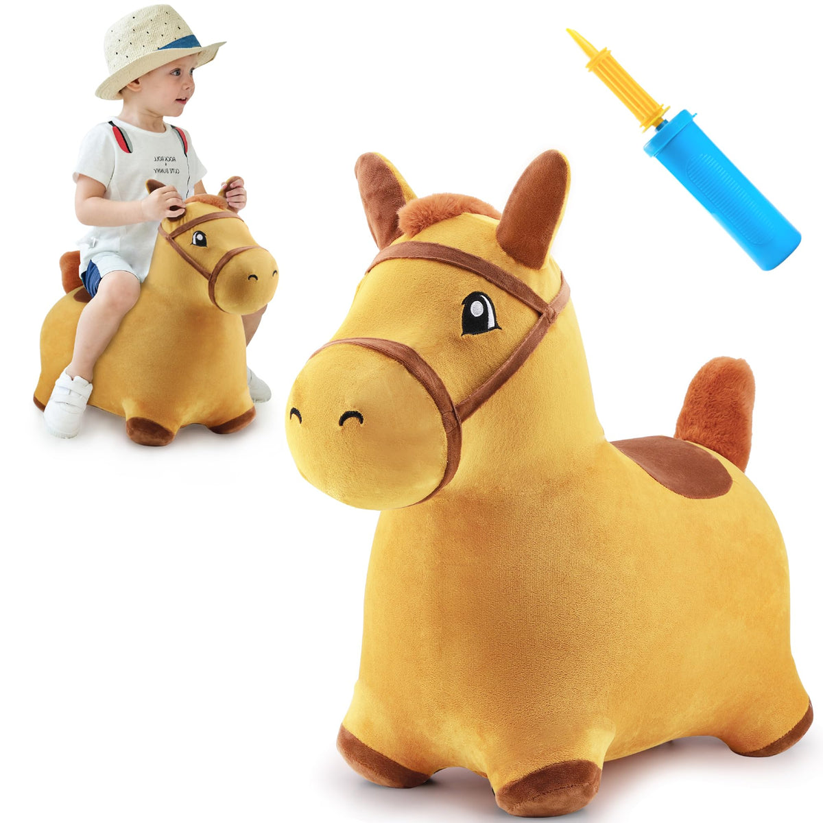 Bouncy Pals Toddler Dinosaur Hopper Toy, Kids Outdoor Ride on Bounce Animal