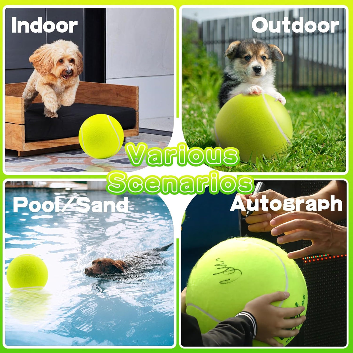 Banfeng Dog Tennis Ball, 9.5" Giant Sport Gift Toy Herding Ball for Dogs
