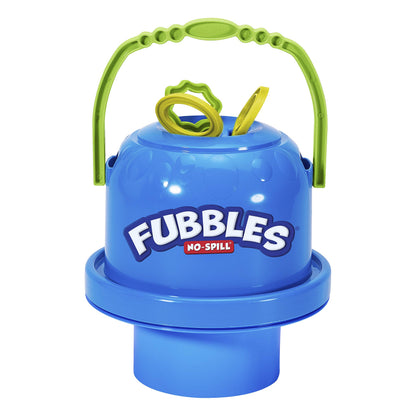 Fubbles Bubbles No-Spill Big Bubble Bucket | Bubbles for Toddlers and Kids of All Ages | Includes Fubbles Bubbles Bucket and 3 Bubble Wands, Made in The USA