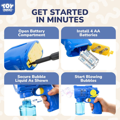 TOY Life 3-Pack Automatic Bubble Gun Blaster for Kids Outdoor Play