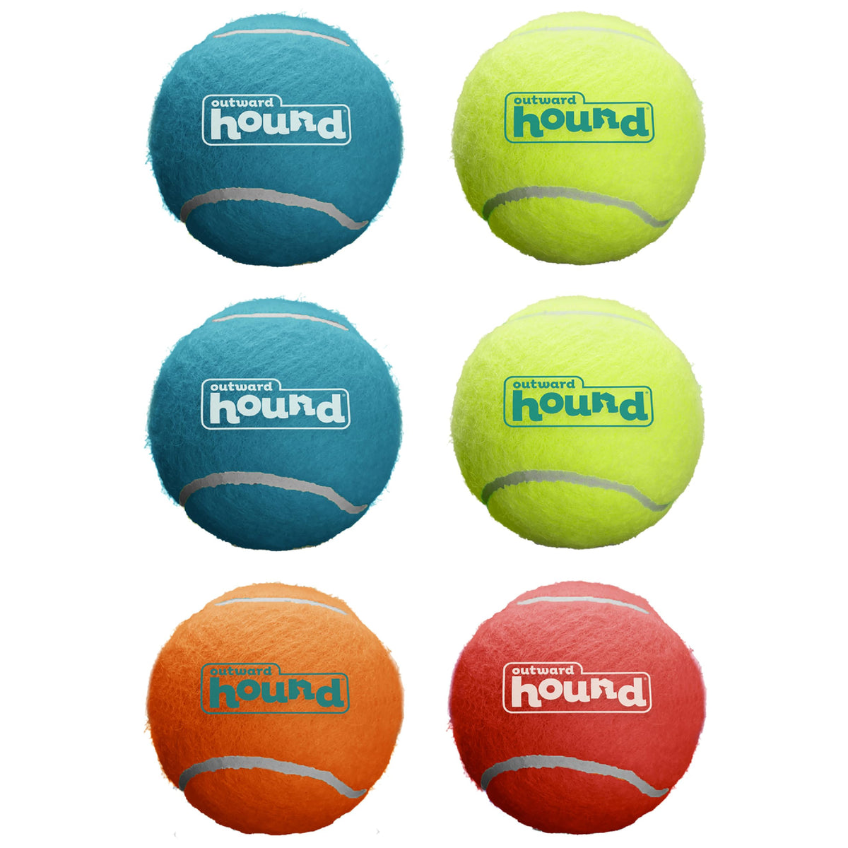Outward Hound Squeaker Ballz Tennis Ball Dog Toy, Medium, 2.5", 4‑Pack