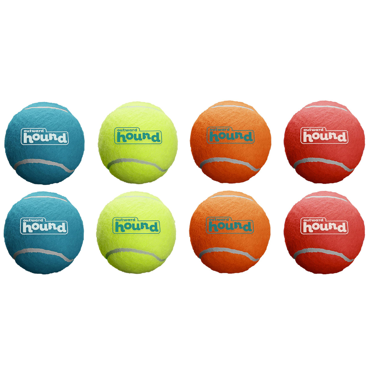 Outward Hound Squeaker Ballz Tennis Ball Dog Toy, Medium, 2.5", 4‑Pack