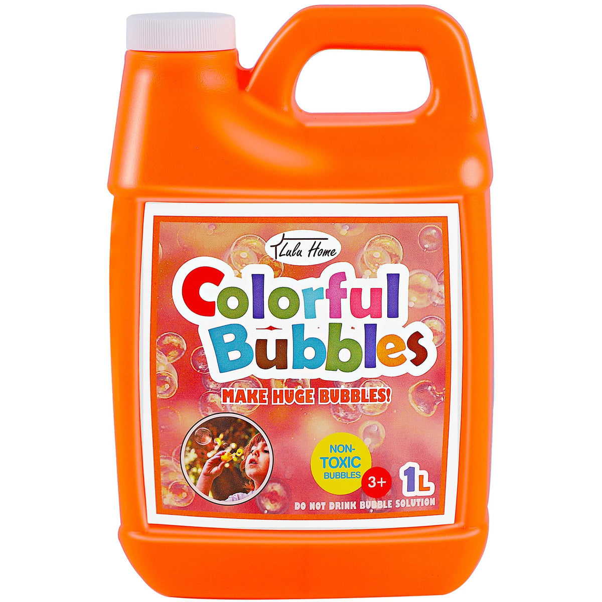Lulu Home 33.8 OZ/1 L Concentrated Bubble Solution, Refill for Bubble Machines, Giant Wands, and Blowers - Up to 2.5 Gallons for Kids' Birthday Parties