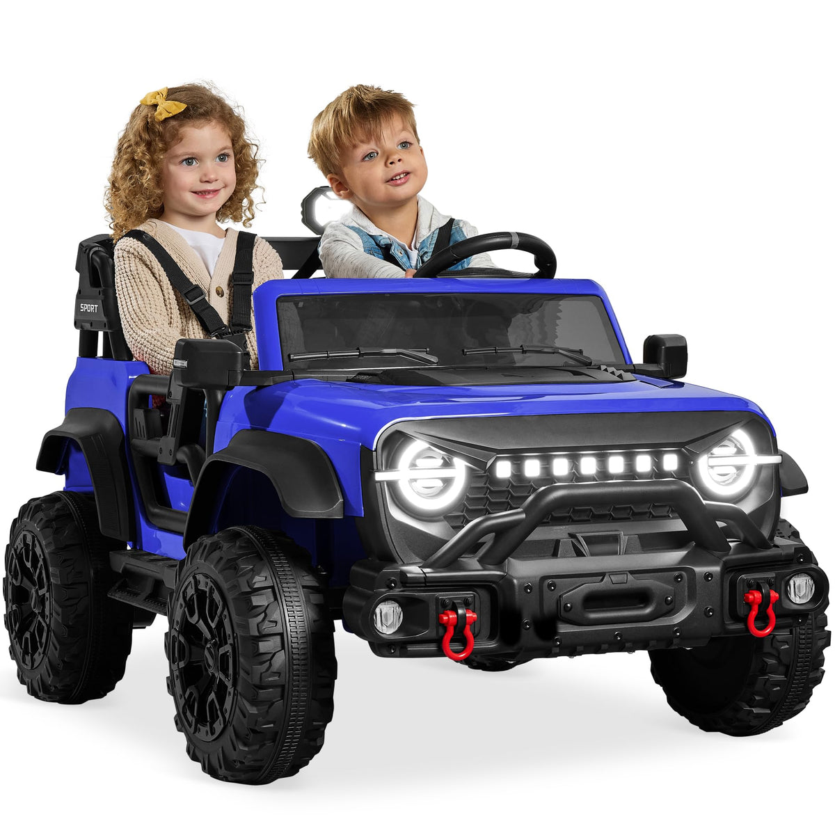 Best Choice Products 12V Kids Electric Vehicle Toy Ride On Car with Parent Remote Control for Toddlers, Seat Harness, 61 lbs Weight Capacity, Locking Doors, Spring Suspension, Bluetooth - Red