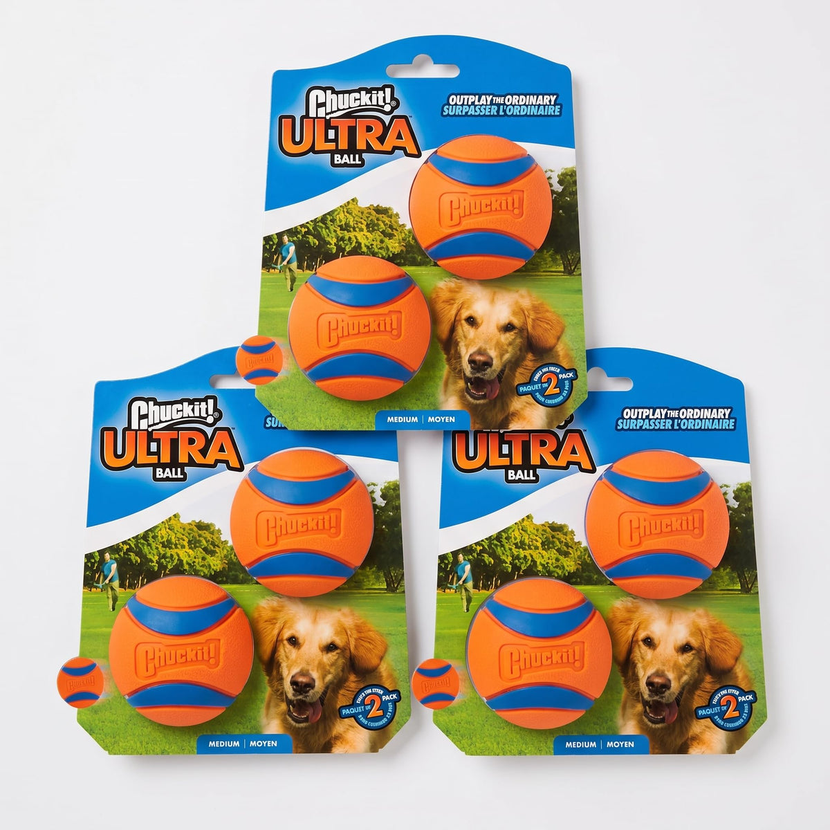 Chuckit! Ultra Ball Dog Toy with Cleaning Bucket, Medium 2.5-in, 8-Pack