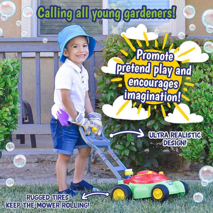 Maxx Bubbles Bubble-N-Go Mower - Bubble Lawn Mower, 4oz Solution - Ages 2-4