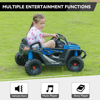 TOBBI 12V Kids Electric Car, Ride On Toy Truck to Drive for Aged 3-6-Blue