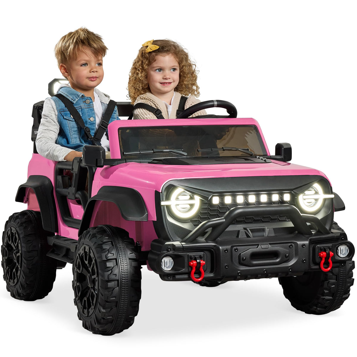 Best Choice Products 12V Kids Electric Vehicle Toy Ride On Car with Parent Remote Control for Toddlers, Seat Harness, 61 lbs Weight Capacity, Locking Doors, Spring Suspension, Bluetooth - Black